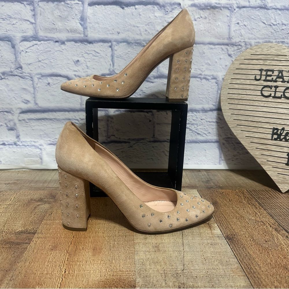 J. Crew embellished chunky heels rhinestone